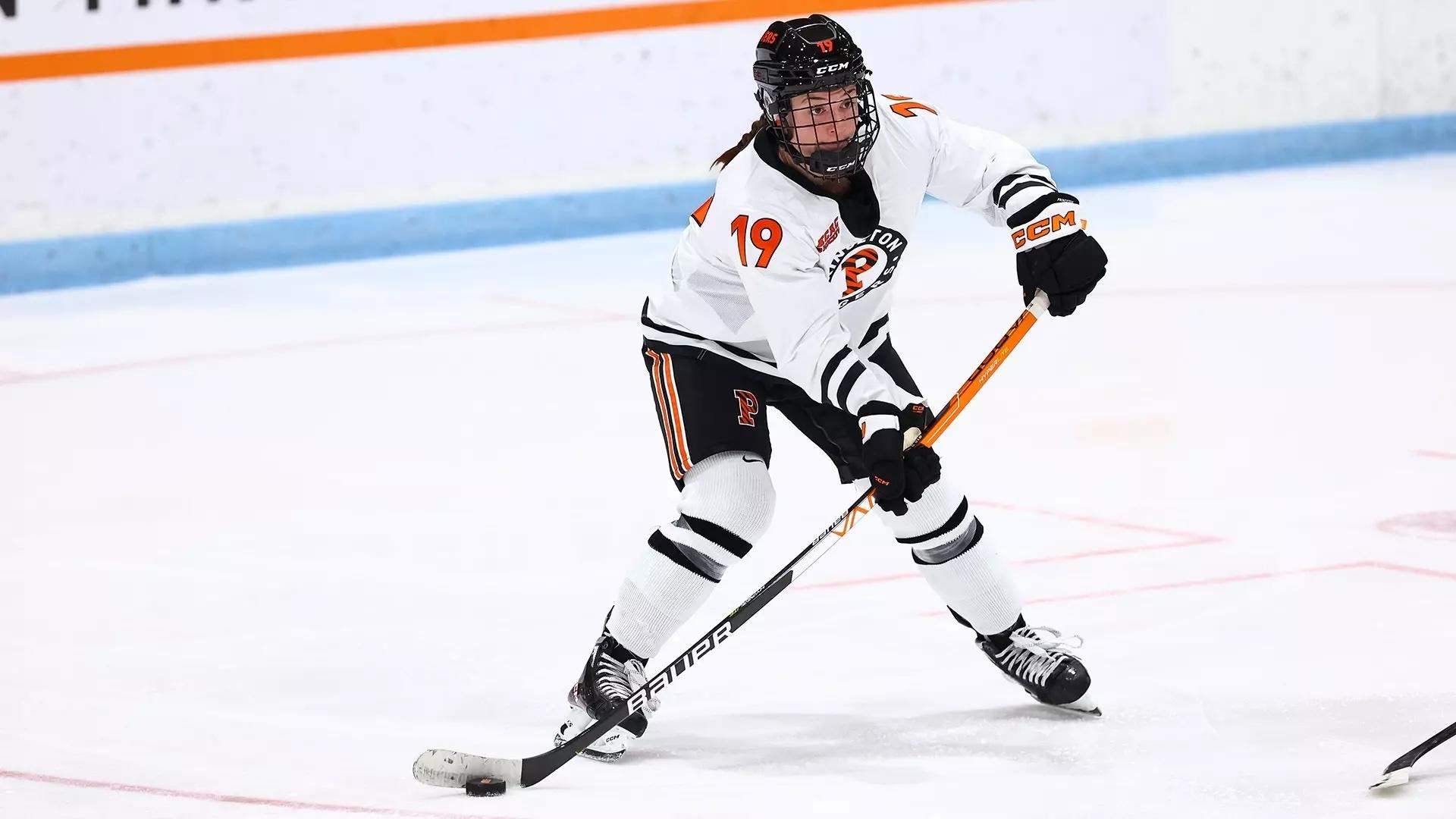 Sarah Paul playing for Princeton women's hockey