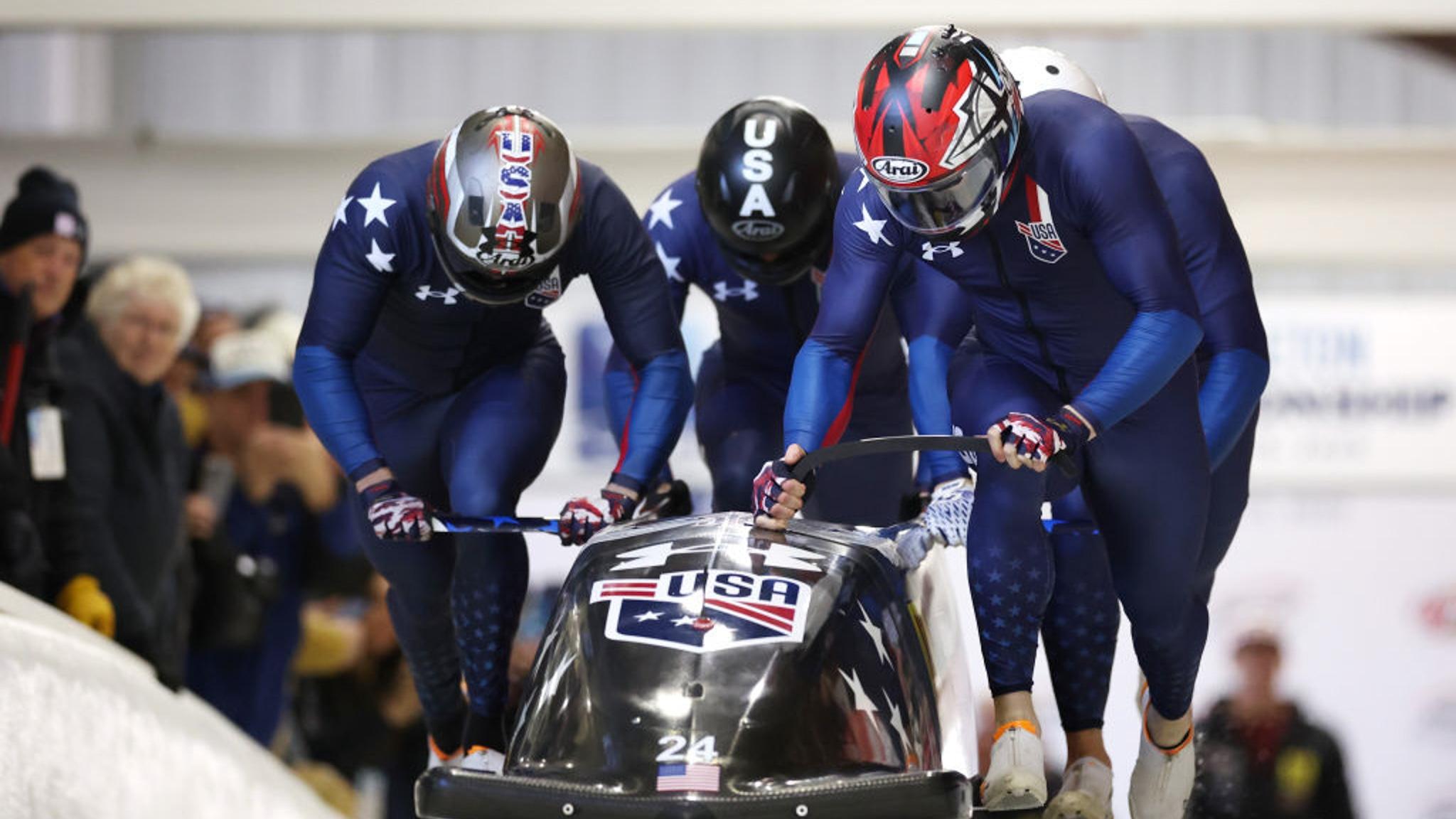 Carsten Vissering competing in the bobsled