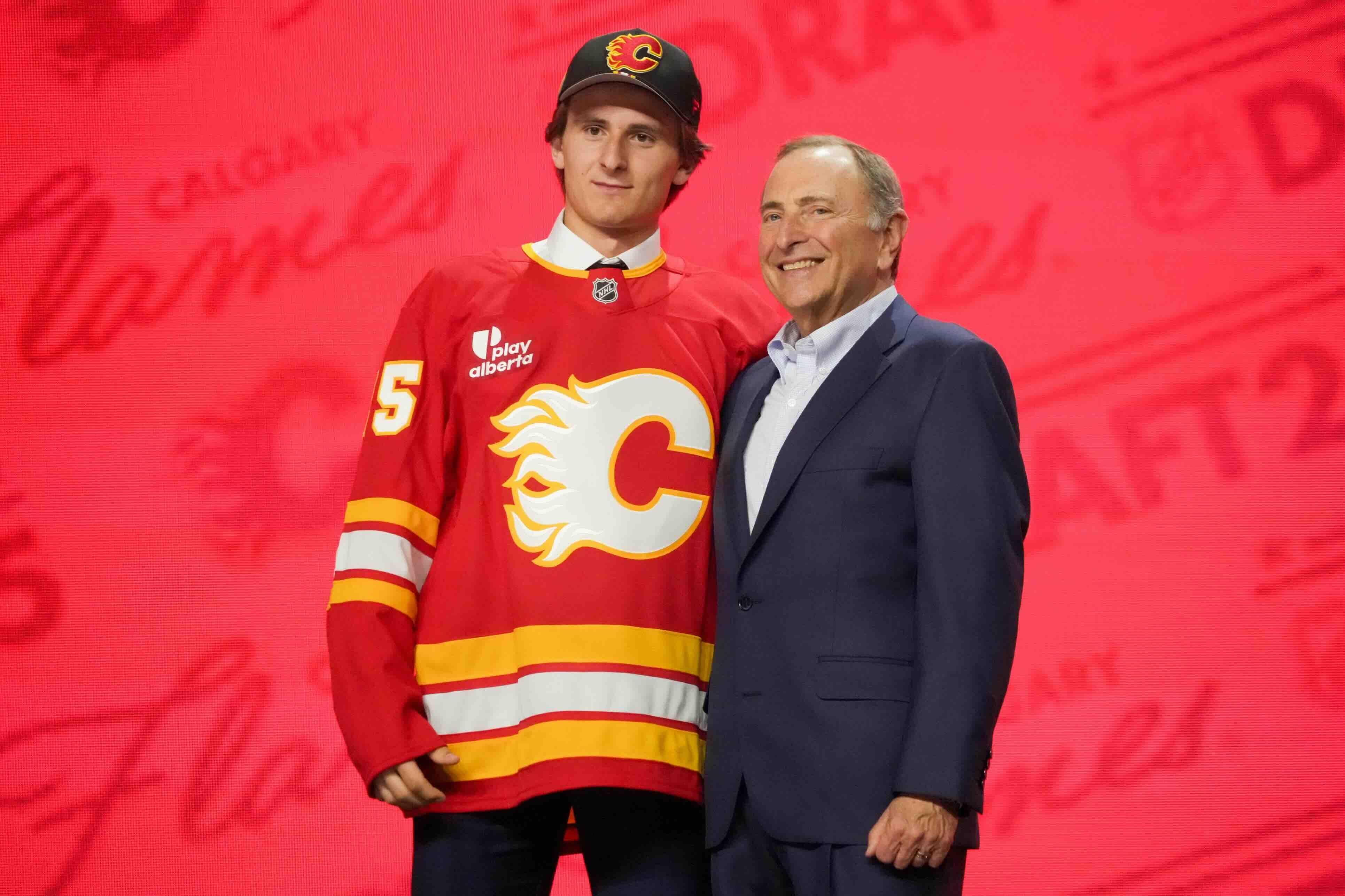North Dakota's Cole Reschny was drafted 18th overall by the Calgary Flames in 2025